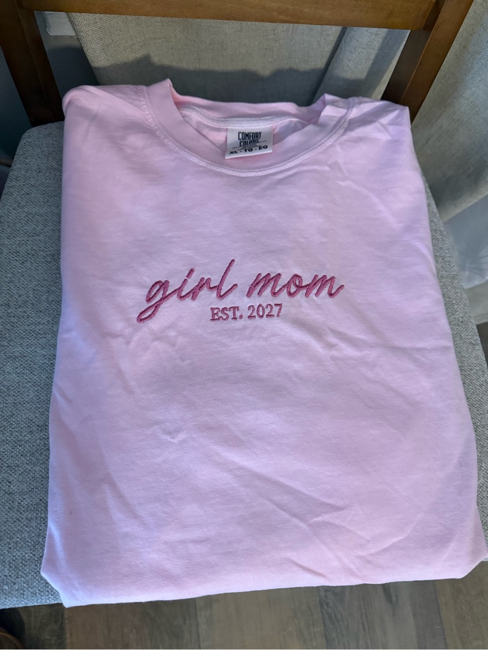 Comfort Colors Pink "girl mom EST. 2027" Short Sleeve Tee